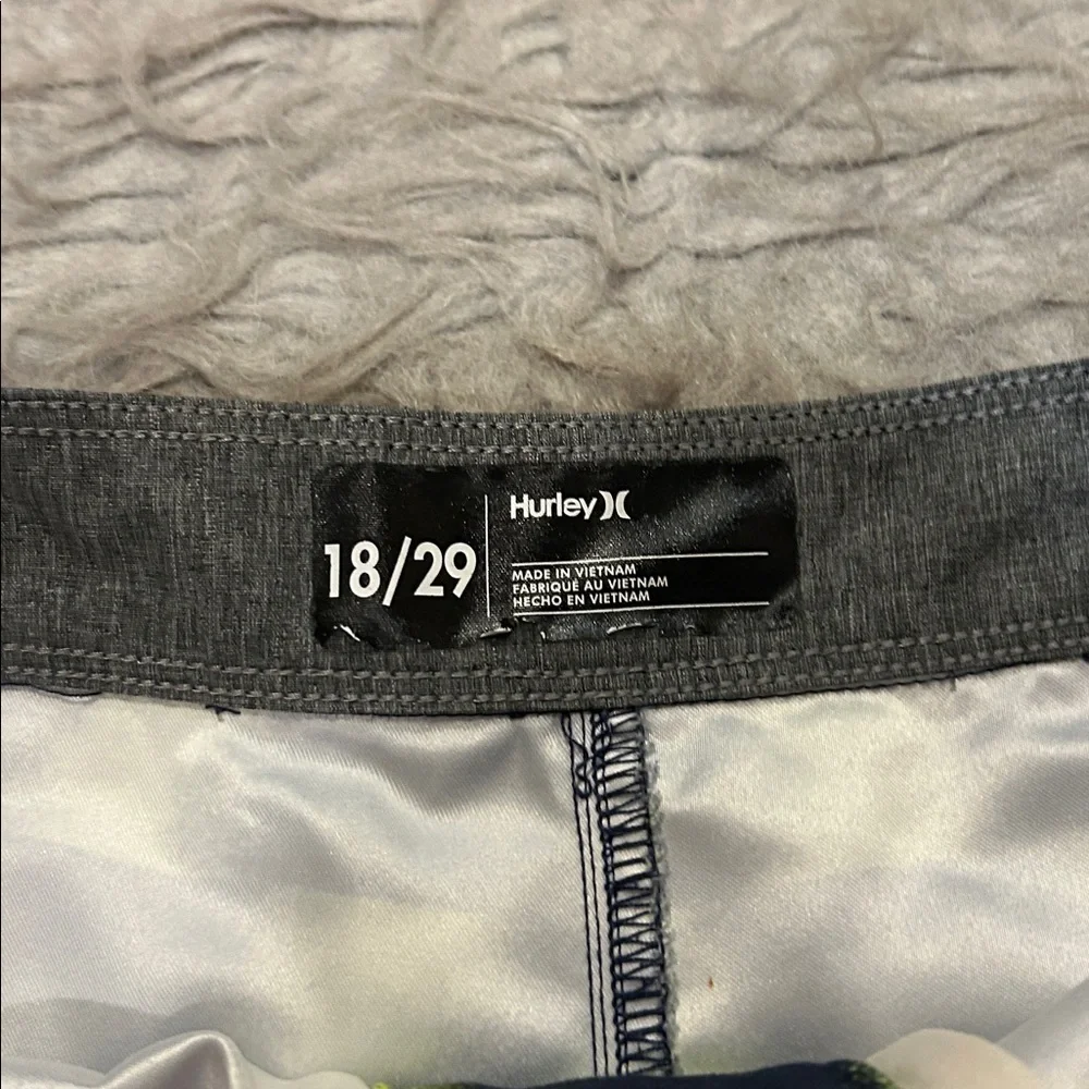 Hurley Boys Ombre Blue, Purple And Yellow Checkered‎ Board Shorts